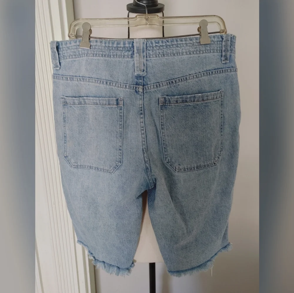 Free People-High Hopes Bermuda Jean Shorts - Picture 3 of 5